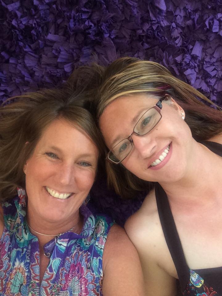 Spiritual Shopping Muse, Coral Wilcox, and me enjoying a purple rug of divine texture and whimsical spirit. 